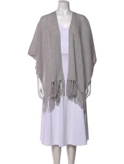 Pre-owned Iris & Ink Cashmere V-neck Sweater In Grey