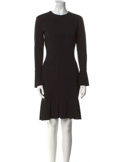 Pre-owned Iris & Ink Crew Neck Knee-length Dress In Black