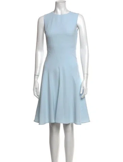 Pre-owned Iris & Ink Crew Neck Knee-length Dress In Blue