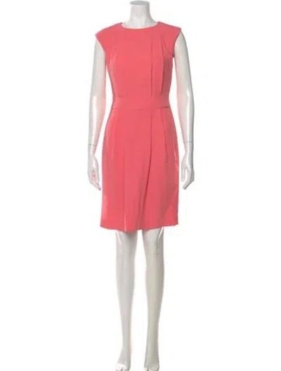 Pre-owned Iris & Ink Crew Neck Knee-length Dress In Pink