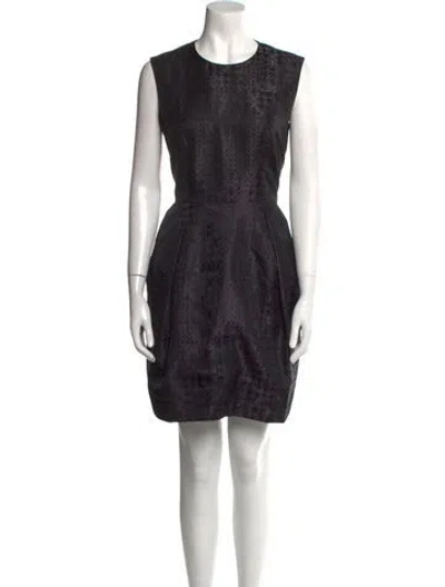 Pre-owned Iris & Ink Crew Neck Mini Dress In Black