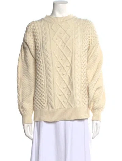 Pre-owned Iris & Ink Crew Neck Sweater In Neutral