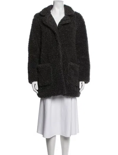 Pre-owned Iris & Ink Fur Coat In Grey