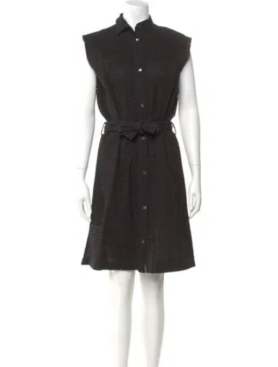 Pre-owned Iris & Ink Knee-length Dress In Black