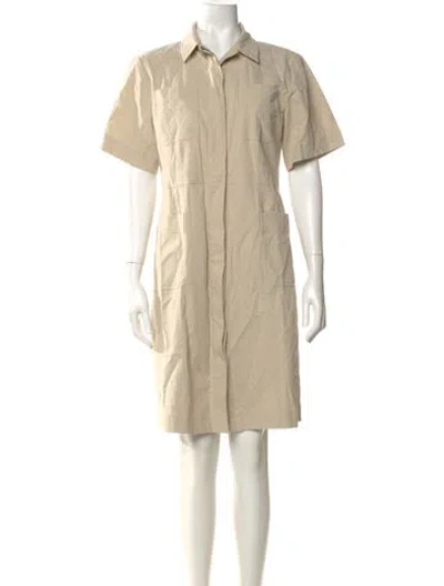 Pre-owned Iris & Ink Knee-length Dress In Neutral