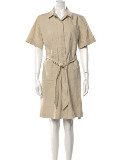 Pre-owned Iris & Ink Knee-length Dress In Neutrals