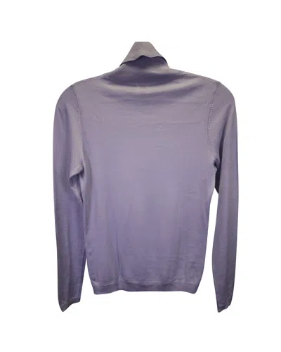 Pre-owned Iris & Ink Knitted Turtleneck Top In Blue Silk