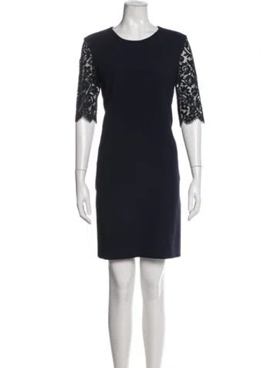 Pre-owned Iris & Ink Lace Pattern Knee-length Dress In Blue