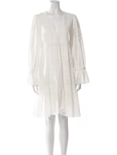 Pre-owned Iris & Ink Lace Pattern Mini Dress In Neutrals