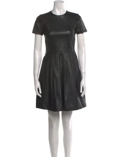 Pre-owned Iris & Ink Lamb Leather Mini Dress In Black