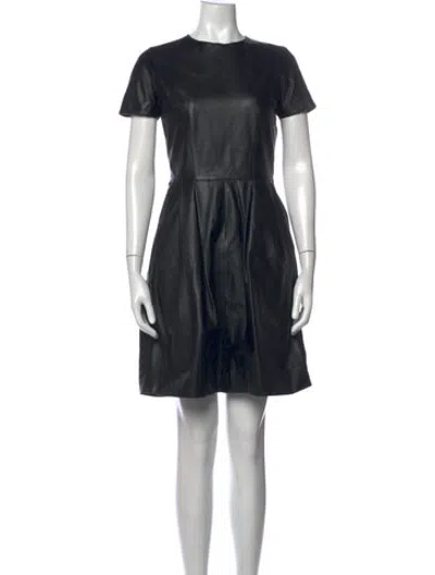 Pre-owned Iris & Ink Lamb Leather Mini Dress In Black