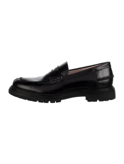 Pre-owned Iris & Ink Leather Loafers In Black