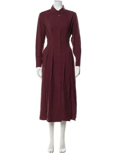 Pre-owned Iris & Ink Long Dress In Burgundy