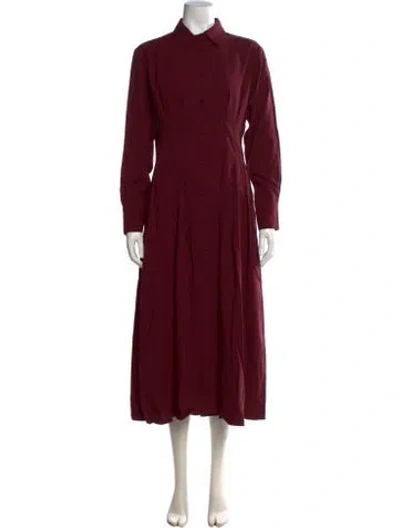 Pre-owned Iris & Ink Long Dress In Burgundy