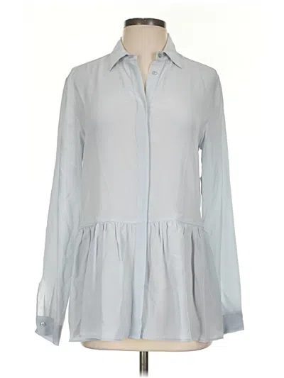 Pre-owned Iris & Ink Long Sleeve Blouse In Gray
