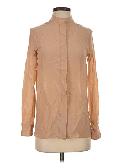 Pre-owned Iris & Ink Long Sleeve Blouse In Tan