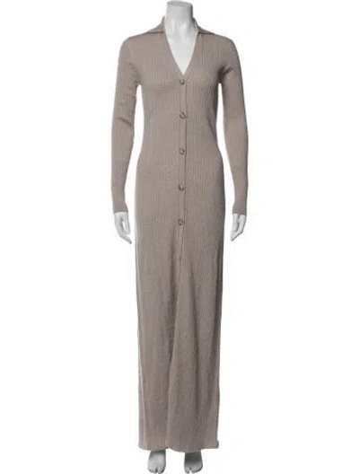 Pre-owned Iris & Ink Merino Wool Long Dress W/ Tags In Neutral