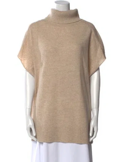 Pre-owned Iris & Ink Merino Wool Turtleneck Sweater In Neutral