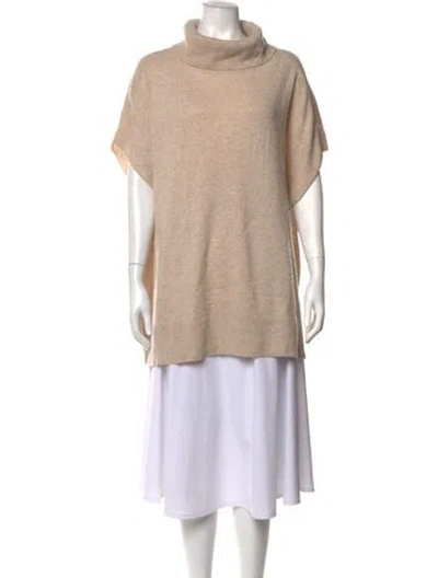 Pre-owned Iris & Ink Merino Wool Turtleneck Sweater In Neutrals