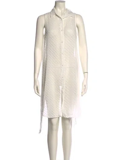 Pre-owned Iris & Ink Midi Length Dress In Neutral