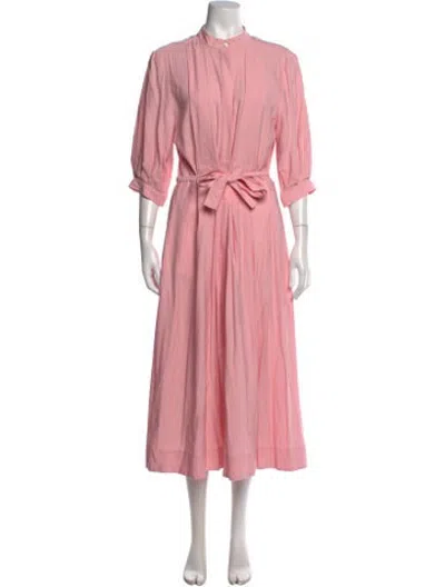 Pre-owned Iris & Ink Midi Length Dress In Pink