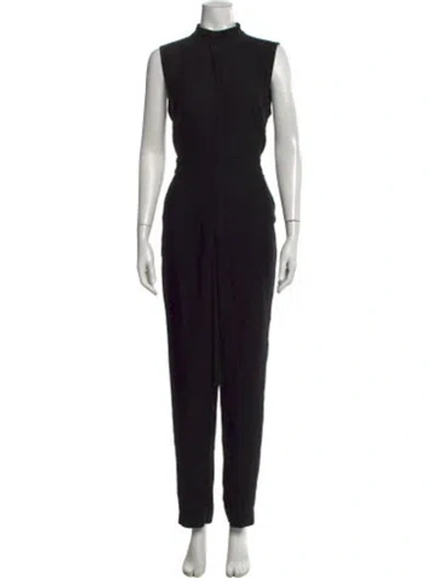 Pre-owned Iris & Ink Mock Neck Jumpsuit W/ Tags In Black