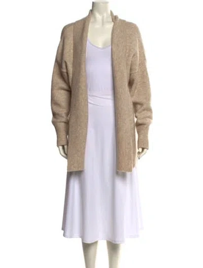 Pre-owned Iris & Ink Open Front Sweater In Neutral