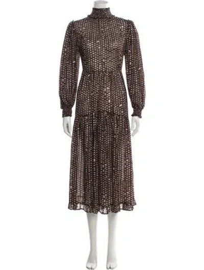 Pre-owned Iris & Ink Polka Dot Print Long Dress In Multi