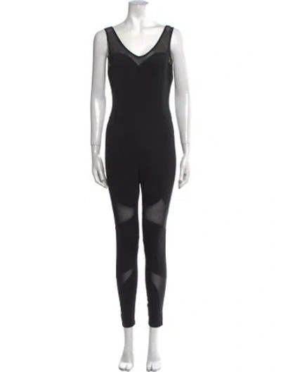 Pre-owned Iris & Ink Scoop Neck Jumpsuit In Black