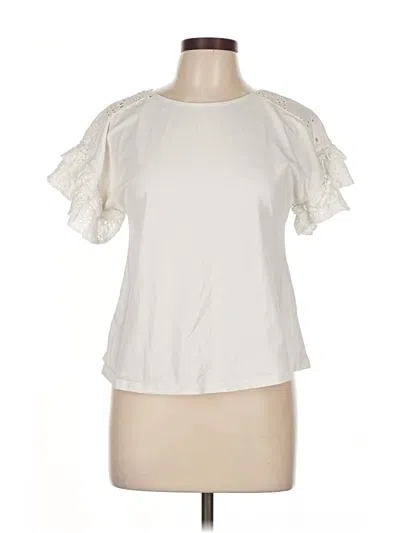 Pre-owned Iris & Ink Short Sleeve T-shirt In White