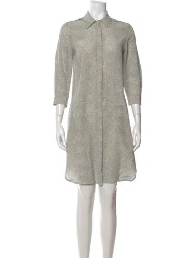 Pre-owned Iris & Ink Silk Knee-length Dress In Multicolor