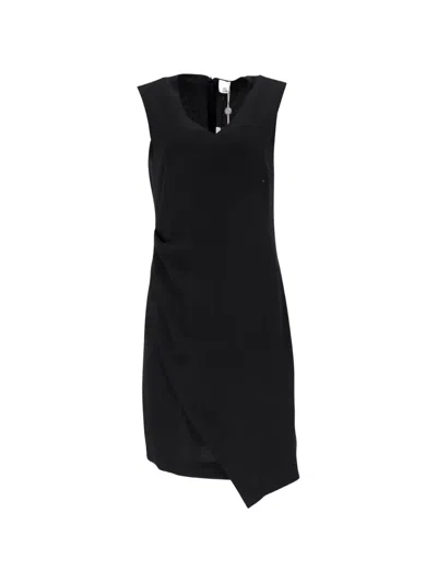 Pre-owned Iris & Ink Sleeveless V-neck Mini Dress In Black