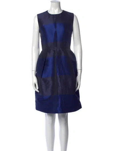 Pre-owned Iris & Ink Striped Knee-length Dress In Blue