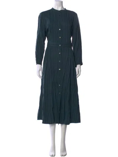 Pre-owned Iris & Ink Striped Long Dress In Blue
