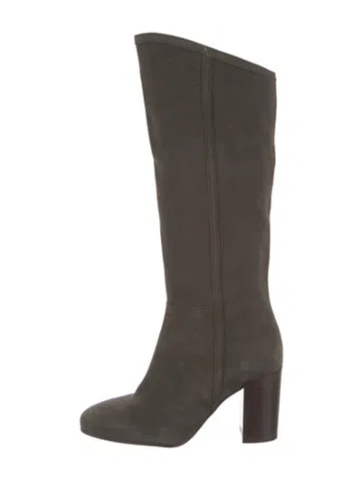 Pre-owned Iris & Ink Suede Boots In Green