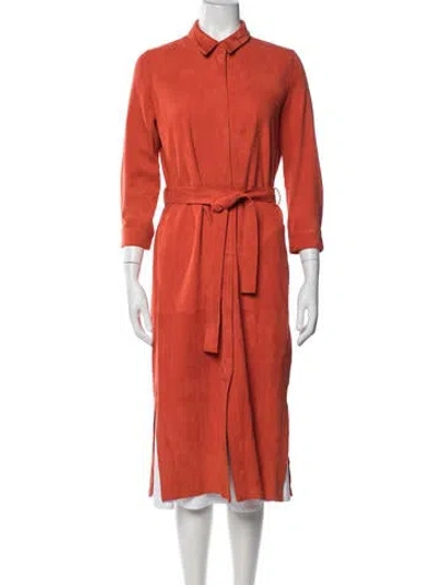 Pre-owned Iris & Ink Suede Coat In Orange