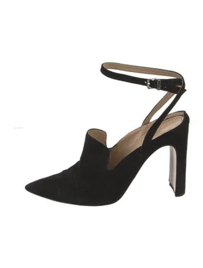 Pre-owned Iris & Ink Suede Pumps In Black