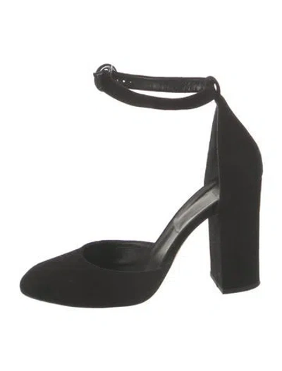 Pre-owned Iris & Ink Suede Pumps In Black