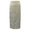 Iris & Ink Textured Midi Skirt In Cream Polyester In Gray