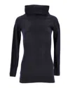 Iris & Ink Turtleneck Sweater In Navy Blue Wool In Blue