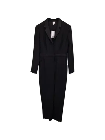 Pre-owned Iris & Ink Tuxedo-style Jumpsuit In Black
