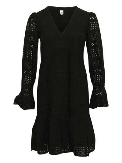 Pre-owned Iris & Ink V-neck Dress In Black