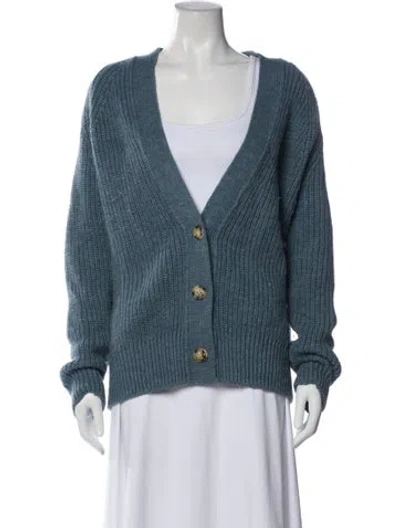 Pre-owned Iris & Ink V-neck Sweater In Blue