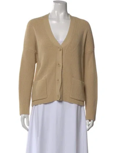 Pre-owned Iris & Ink V-neck Sweater In Neutral
