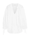 Iris & Ink Amara Organic Cotton-blend Poplin Blouse In White