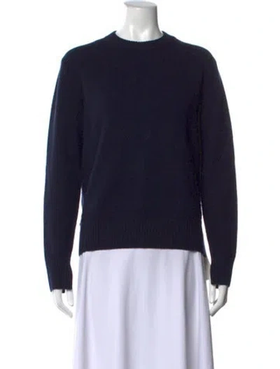 Pre-owned Iris & Ink Wool Crew Neck Sweater In Blue