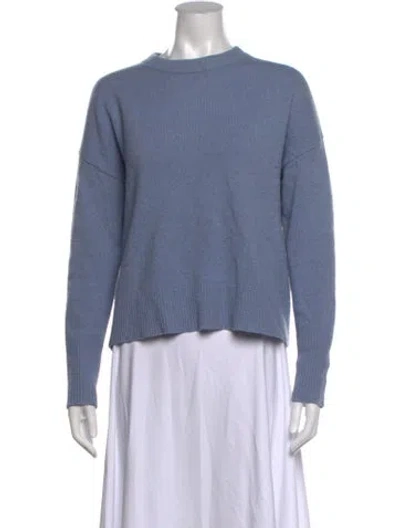 Pre-owned Iris & Ink Wool Crew Neck Sweater In Blue