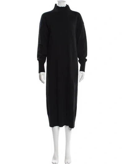 Pre-owned Iris & Ink Wool Midi Length Dress In Black