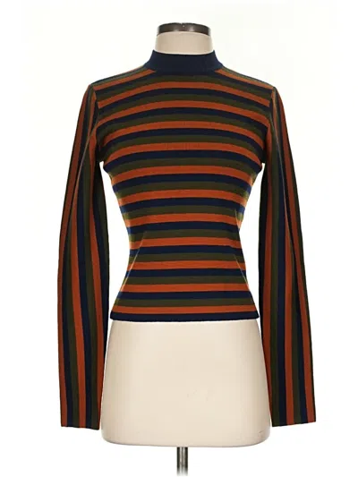 Pre-owned Iris & Ink Wool Pullover Sweater In Brown