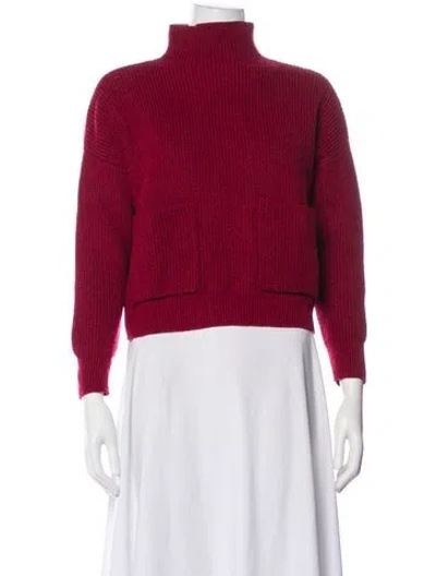 Pre-owned Iris & Ink Wool Turtleneck Sweater In Pink